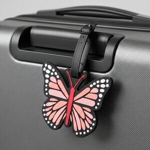 Butterfly Luggage Tag, Pink, New